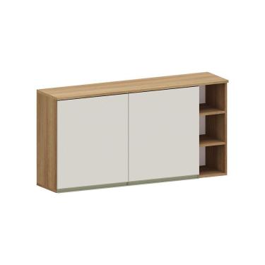 Imagem de Armário Aéreo 120cm 2 Portas Com Nichos Diana Luciane Móveis Avelã/areia