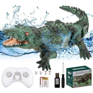 Imagem de Barco Crocodilo Realista de Brinquedo Com Controle Remoto Para Criança