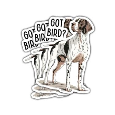Imagem de 3 peças de adesivos de ponteiro alemão de pelo curto Got Bird, decalques engraçados de vinil com citação de cão de caça para laptop, caderno, garrafa de água, para-choque de carro, álbum de recortes