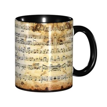 Imagem de Zeraoke Piano Violino Notas Musicais Impressão Criativa Canecas de Café, Personalizadas, Presente para Família, Tamanho 325 ml, Unissex