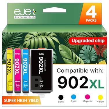 Imagem de Cartuchos de tinta 902XL para impressoras HP, substituição atualizada para cartuchos de tinta HP 902XL, pacote combo HP902 Use com HP OfficeJet Pro 6978 6958 6968 6958 6962 6954 6950 6960 6970 (preto