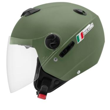 Imagem de Capacete Moto Aberto New Atomic Elite Masculino Feminino Pro Tork Com Viseira Interna(58,VERDE MILITAR)