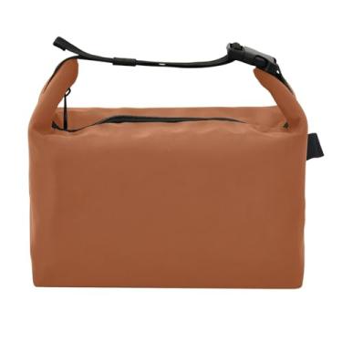 Imagem de STAYTOP Lancheira marrom lisa com fivela de alça, lancheira isolada para meninos e meninas, lancheira térmica para trabalho escolar