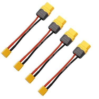 Imagem de LINSYRC 4 peças XT30 conector macho para conector fêmea XT60H plugue adaptador com cabo de silicone 10.0 cm 16AWG para drone RC LiPo bateria