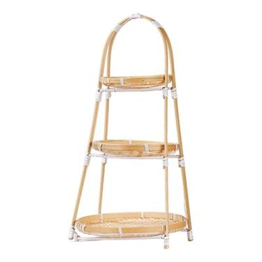 Imagem de Baoblaze Cesta de bambu trançado para frutas, pratos, pães e, com alça, ideal para servir alimentos em mesas de centro, piqueniques e restaurantes, Árvore de Natal