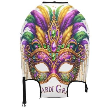 Imagem de Joisal Capas de bagagem gráficas para protetor de mala lavável linda máscara de carnaval acessórios de viagem para mulheres, Linda máscara de carnaval, S 18-20 in, Capa de mala