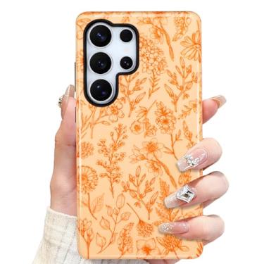 Imagem de SOKAD Capa de telefone floral sálvia magnética para Samsung Galaxy S25 Ultra, compatível com Magsafe, estampa de flor vintage para meninas e mulheres com protetor de tela, capa protetora brilhante