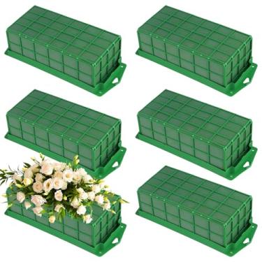 Imagem de KEILEOHO Gaiola de espuma floral de 6 peças para arranjos de flores frescas, base de espuma úmida para mesa de casamento e decoração floral, 11,7 x 4,6 x 3,1 polegadas