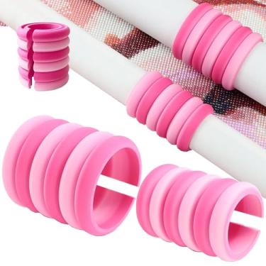 Imagem de Pacote com 2 suportes de rolo de lona de pintura de diamante, 2 tamanhos, organizador de anel de lona antiderrapante para kits de arte de diamante para adultos, facilmente enrole e armazene ferramenta