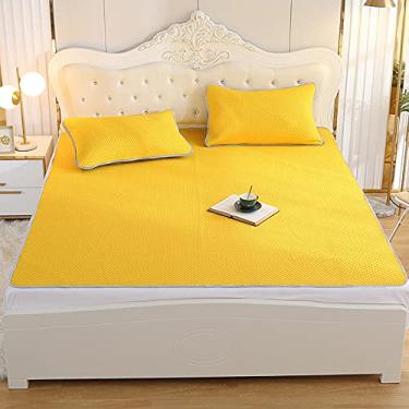Imagem de TRGCJGH Almofada para dormir de seda gelada tapete de refrigeração colchão antiderrapante lavável na máquina parte superior de absorção de água parte inferior impermeável, Yellow-2,3 * 2,5 m
