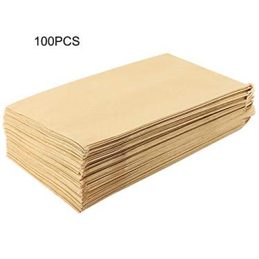 Imagem de SIWOTED 100 peças sacos de papel kraft milho trigo arroz sementes embalagem saco de armazenamento estilo envelope (Fita adesiva 12 * 20)
