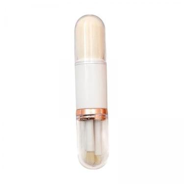 Imagem de Zialofi 2x Pequeno Pincel de Maquiagem Conjunto de Pincel Facial Mistura de Fundação Mini Portátil Pincel de Lábio Retrátil para Sombra