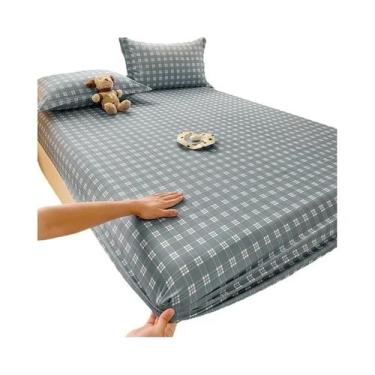 Imagem de Lençol Ajustável Estilo Xadrez Amigo Da Pele Para Quarto De Meninos E 