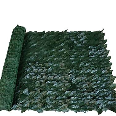 Imagem de Tela de cobertura de privacidade, cerca de sebes artificiais, rolo de esgrima de plástico protegido contra o sol adequado para jardim de varanda interna ao ar livre (cor: Folhas de narciso claro