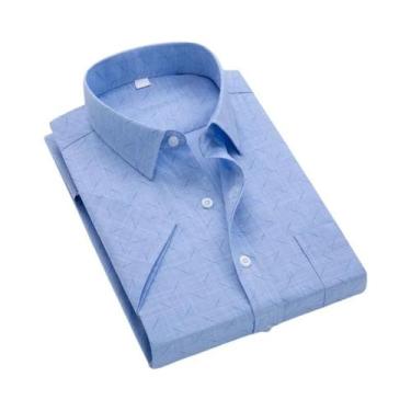 Imagem de Camisa Masculina Slim Fit Antirrugas Com Estampa Xadrez Casual De Negó