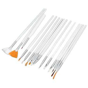 Imagem de Generic Conjunto de Pincéis para Biscoitos de Gama Completa de Cerdas Macias para Decoração de Bolos, Conjunto de Ferramentas DIY Fáceis de Limpar de 15 Unidades para Açúcar Fondant, Terno Branco