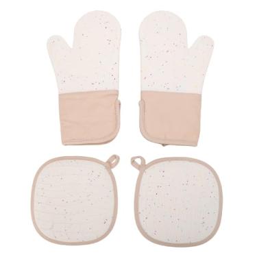 Imagem de Generic Luvas de Forno de Silicone, Suportes de Panela de Cozinha para Churrasco 500f, Luvas Laváveis ​​antiderrapantes Com Design de 3 Camadas, Conjunto de Suportes de Panela de de Forno (Bege)