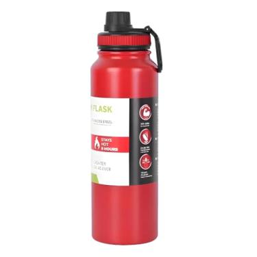 Imagem de Garrafa Térmica Inox 800ml com Alça e Bico Esportivo | Isolamento a Vácuo | Ideal para Academia, Escritório e Aventuras | Hidratação Diária (Vermelho)
