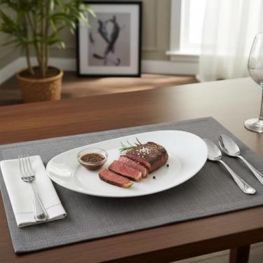 Imagem de Prato Steak Oval Raso Vidro Temperado Opaline Grill Kit 6un