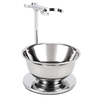 Imagem de PerPro Suporte de lâmina e escova de barbear de luxo com conjunto de tigela de sabão de aço inoxidável de camada dupla, compatível com navalha de cartucho, lâmina Gillette, navalha de segurança,