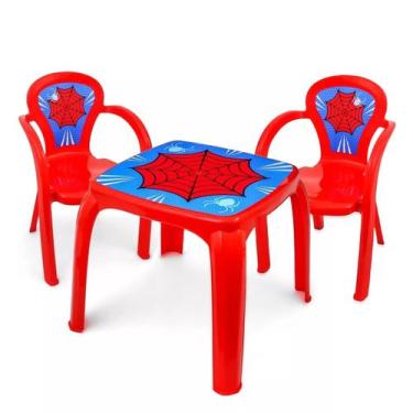 Imagem de Conjunto Mesa Mesinha Infantil Com Duas Cadeiras - Usual Plastic, Teia