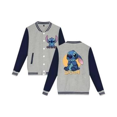 Imagem de Jaqueta De Moletom Unissex Infantil Y2K Disney Stitch Estilo Baseball 