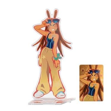 Imagem de YJacuing Alien Stage Rabbit Series Boneco de acrílico com suporte, anime oficialmente licenciado, decoração de mesa ALNST com cartão colecionável bônus (Hyuna)