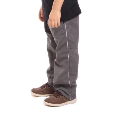 Imagem de Calça Tactel Infantil Juvenil com Bolsos - OX CONFECÇÕES, Cinza, 16