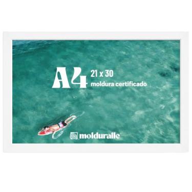 Imagem de Porta-Retrato Moldura Madeira Branco com Vidro Quadro Foto Fotografia Certificado Sala 10x15 15x21 21x30 30x42 Unitário ou Kits Premium IMPORT&SHOP (3, 21x30)