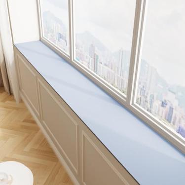 Imagem de BANEBOR Almofada para peitoril da janela – Tapete de assento de janela estreito ajustável e à prova d'água para janelas salientes, forro absorvente à prova de poeira com suporte antiderrapante, corte