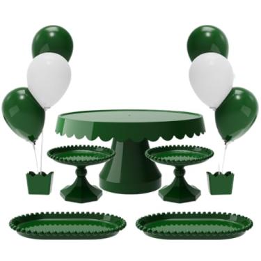 Imagem de Kit com 1 Boleira Plus, 2 Mini Boleira Pérola, 2 Bandeja Pérola e 2 Suporte p/Balões c/ 3 Hastes(VD - VERDE)