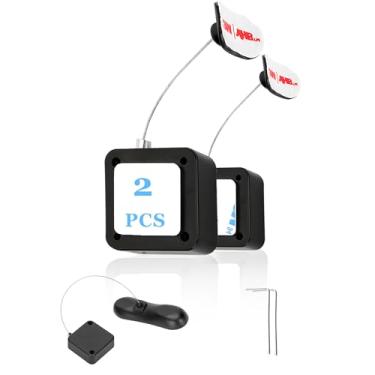 Imagem de Pacote com 2 cabos de controle remoto, correia de controle remoto de 1,5 m, trava de segurança retrátil com alça de bloqueio ajustável para controles remotos de TV, controles de jogos e tablets