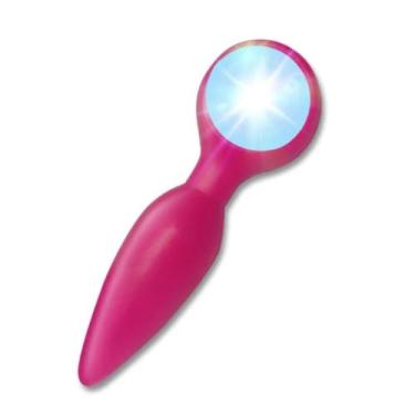 Imagem de Plug Anal Cônico Com Led 10 x 2,0cm Acessório Erótico Estimulador Cônico Luminoso PL42 (PINK)