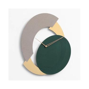 Imagem de KEG801302 Relógio de sala de estar personalizado criatividade moderna simplicidade nórdica luxo relógio de casa moda decoração de parede, 48 x 60 cm relógio de parede (cinza)