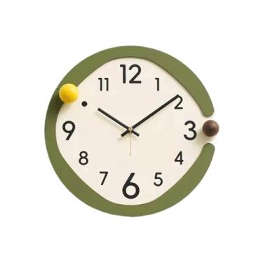 Imagem de Relógio não perfurado, relógio de parede para salas de estar, salas de estudo e quartos. Relógio de parede (verde)