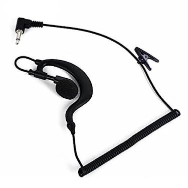 Imagem de Amgei Fone de ouvido com gancho de orelha 4 1 para walkie talkie, fone de ouvido de rádio de orelha única com clipe 3, 2 fones de ouvido individuais com cabo enrolado de 2,5 mm, fone de ouvido para