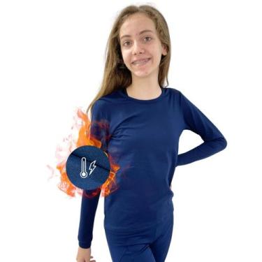 Imagem de Blusa Segunda Pele Térmica Infantil Peluciado Para O Frio - Jagar, Mar