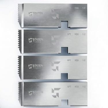 Imagem de Staten Tools NPT Universal 47770 2.5 cm-5.1 cm HSS moldes de tubo de aço de alta velocidade para RIDGID 811, 811A, 815A cabeça de matriz