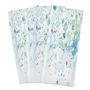 Imagem de Wassud Toalhas de cozinha aquarela pingo de chuva panos de prato de cozinha pacote com 4 panos de prato macios com laço para pendurar toalha de mão super absorvente de secagem rápida toalhas de chá de