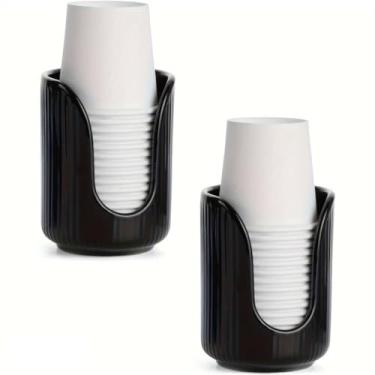 Imagem de Suporte de copo de plástico para copos de 85 g e 113 g, ideal para banheiros, cozinhas e áreas de jantar, perfeito para enxaguante bucal.