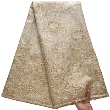 Imagem de ZhenGuiRu Tecido de renda africana 5 metros, tecido de renda brocado jacquard bordado francês para costura de festa de casamento
