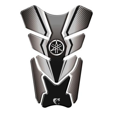 Imagem de Adesivo Resinado Protetor De Tanque Moto Qualquer Moto Yamaha Prata Prata E Preto