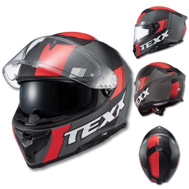 Imagem de Capacete TEXX Kaiman SV Track Vermelho e Cinza Fosco
