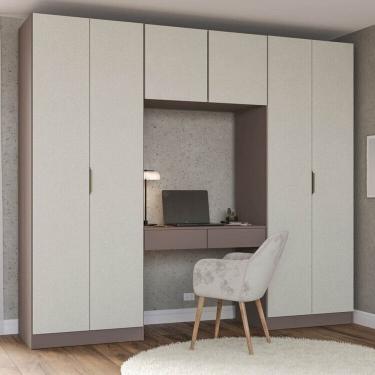 Imagem de Guarda-roupa Modulado 4 Peças 6 Portas Orion Cabecasa Madeiraoriginals Mocha/Linho