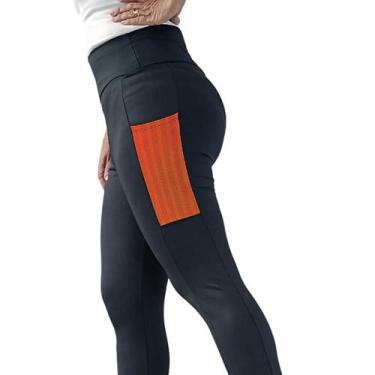Imagem de Legging com Bolsos Poliamida Spandex PINA P M G GG, M, Laranja
