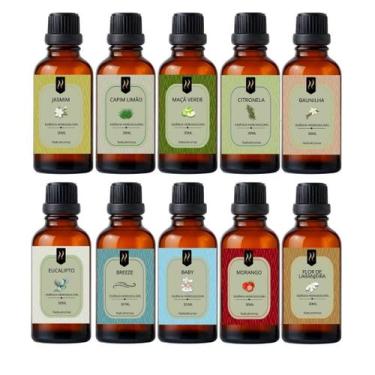 Imagem de Super Kit 10 Essências Hidrossolúveis 30Ml Difusor Aroma - Nattuaromas