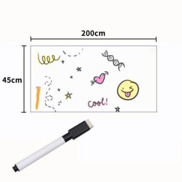 Imagem de Papel De Parede Adesivo Pvc Quadro Branco Com Marcador - 2M - Top Rio