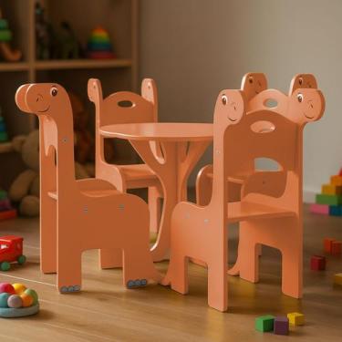 Imagem de Mesa Infantil com 4 Cadeiras Fany para Criança Atividade Escola Creche