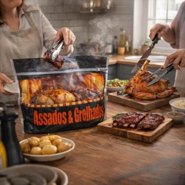 Imagem de Embalagem termica c/ 50 un c/ ziper frango assado costela - E A COSTA 