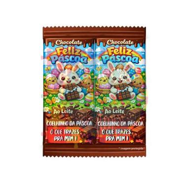 Imagem de Kit 5 Adesivos de Páscoa para Barra de Chocolates Jesus Ressuscitou - 